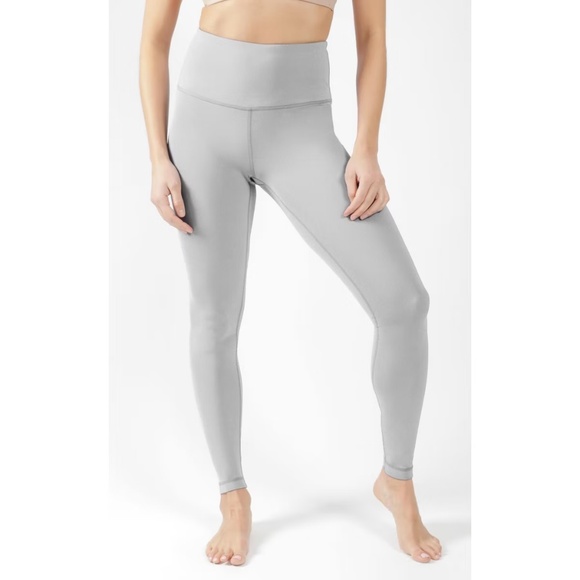 Yogalicious Women's High Waist Ultra Soft Nude Tech Leggings Light Gray Large - Picture 1 of 7